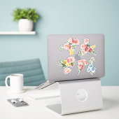 Sticker Jolies Fleurs Pastel (Ordinateur portable sur le bureau)