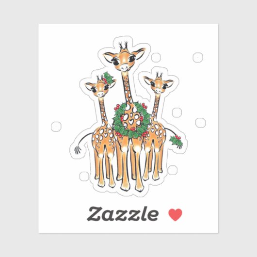 Sticker Jolies Giraffes de Noël (Feuille)