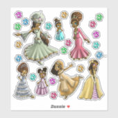 Sticker Jolies princesses afro-américaines (Feuille)