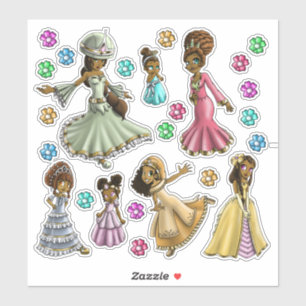 Sticker Jolies princesses afro-américaines