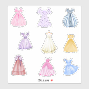 Sticker Jolies robes aquarelles