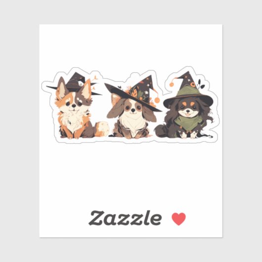 Sticker Jolies sorcières de chien (Feuille)