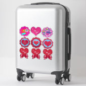 Sticker Jolis Ronds de la Saint-Valentin avec Aspect Feutr (Sur valise)