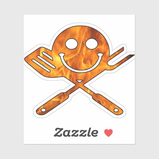 Sticker Jolly roger barbecue toxique (Feuille)