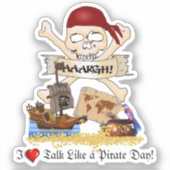 Sticker Jolly roger, Bateau pirate & Poitrine de pirate (Recto)