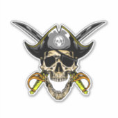 Sticker Jolly roger crâne pirate (Devant)