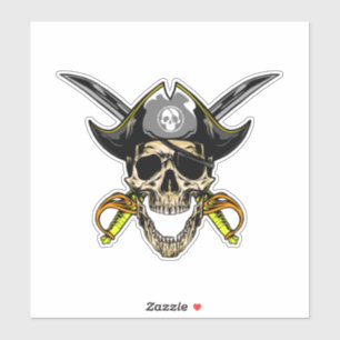 Sticker Jolly roger crâne pirate