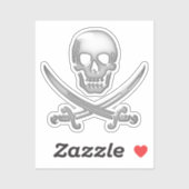 Sticker Jolly roger de capitaine pirate (Feuille)