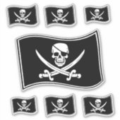 Sticker Jolly roger Pirate Drapeau crâne et épées croisées (Devant)