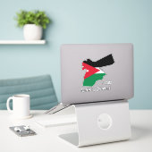 Sticker Jordanie Carte Drapeau Patriotique (Ordinateur portable sur le bureau)