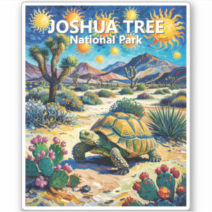 Sticker Joshua Tree Faune Tortue Coloré Van Gogh