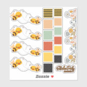 Sticker Jote Bees Flowers & Honeycomb (Feuille)