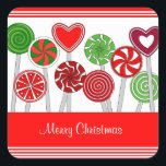 Sticker Jote Christmas Lollipops<br><div class="desc">Joli lollipops rond,  tourbillonnant et en forme de coeur en rouge et vert,  cadeau de noël parfait.</div>