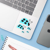 Sticker Jote coccinelle turquoise (Ordinateur portable avec iPhone)