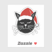Sticker Jote Père Noël Amoureux des chats Noël Hommes Femm (Feuille)
