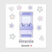 Sticker Jote Retro Anniversaire de enfant de jeu Arcade (Feuille)