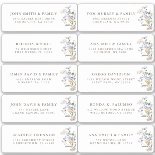 Sticker Joty Spring Fleur sauvage Meadow Nom de l'invité A (Devant)