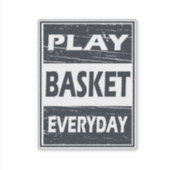 Sticker Jouer au basket-ball tous les jours bleu (Devant)