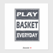 Sticker Jouer au basket-ball tous les jours bleu (Feuille)