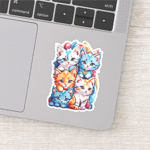 Sticker Jouer Cute Kawaii Kitties