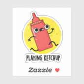 Sticker Jouer Ketchup Funny Sauce Pun (Feuille)