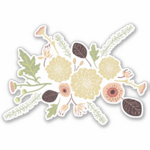 Sticker Jouer rose Brown Motif Tourné Fleurs