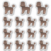 Sticker Jouet Brown Poodle mignon Chiens de dessin (Devant)