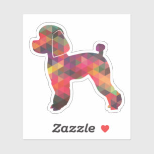 Sticker Jouet Poodle Chien Geo Silhouette Multi