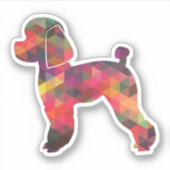 Sticker Jouet Poodle Chien Geo Silhouette Multi (Devant)
