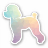 Sticker Jouet Poodle Chien Geo Silhouette Pastel (Devant)