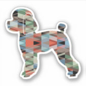 Sticker Jouet Poodle Chien Geo Silhouette Plaid (Devant)