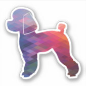 Sticker Jouet Poodle Chien Geo Silhouette Violet (Devant)