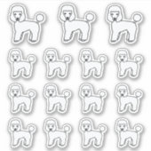 Sticker Jouet Poodle Cute Cartoon Chiens (Devant)