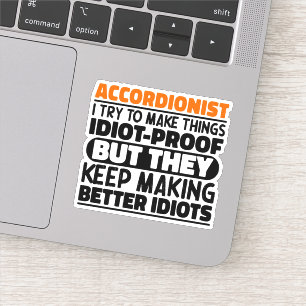 Sticker Joueur d'accordéon essaie de rendre les choses Jou