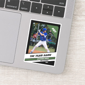 Sticker Joueur de baseball Cadeau personnalisé Noir Blanc