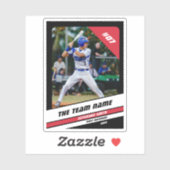 Sticker Joueur de baseball cadeau personnalisé Noir Blanc  (Feuille)