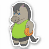 Sticker Joueur de basket-ball à cheval (Devant)
