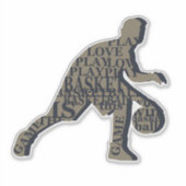 Sticker Joueur de basket-ball dribble (Devant)