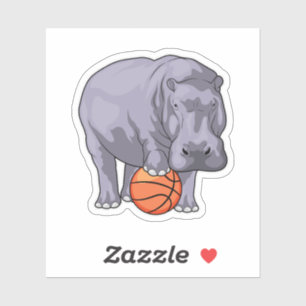 Sticker Joueur de basket-ball hippo