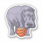 Sticker Joueur de basket-ball hippo (Devant)