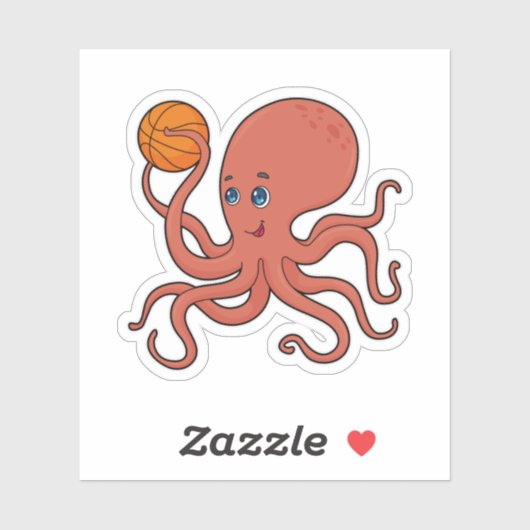 Sticker Joueur de basket-ball Octopus (Feuille)