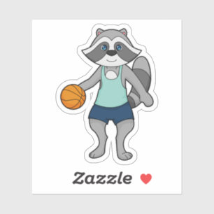 Sticker Joueur de basket-ball Racoon