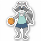 Sticker Joueur de basket-ball Racoon (Devant)