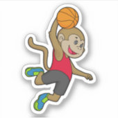 Sticker Joueur de basket-ball singe (Devant)