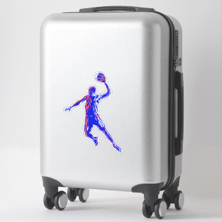 Sticker Joueur de basket Slam Dunk, Red and Blue Design