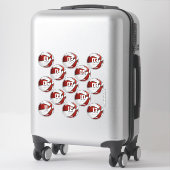 Sticker joueur de basketball blanc rouge noms (Sur valise)
