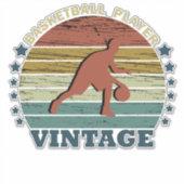 Sticker joueur de basketball dribble rétro style coucher d (Devant)