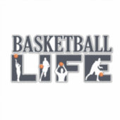 Sticker joueur de basketball vie texte bleu (Devant)