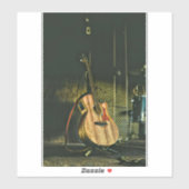 Sticker Joueur de basse guitare (Feuille)