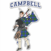Sticker Joueur de cornemuse Campbell (Devant)
